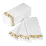 Maxbell 50Packs Disposable Hand Towels Vintage Elegant for Guest Kitchen 40x30cm Gold