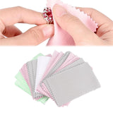 Maxbell 50PCS Jewelry Cleaning Polishing Cloth Fabric for Earrings Watch Mixed Color