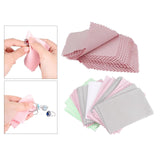 Maxbell 50PCS Jewelry Cleaning Polishing Cloth Fabric for Earrings Watch Pink