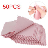 Maxbell 50PCS Jewelry Cleaning Polishing Cloth Fabric for Earrings Watch Pink