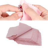 Maxbell 50PCS Jewelry Cleaning Polishing Cloth Fabric for Earrings Watch Pink