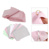 Maxbell 50PCS Jewelry Cleaning Polishing Cloth Fabric for Earrings Watch Pink