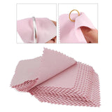 Maxbell 50PCS Jewelry Cleaning Polishing Cloth Fabric for Earrings Watch Pink