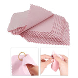 Maxbell 50PCS Jewelry Cleaning Polishing Cloth Fabric for Earrings Watch Pink