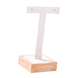 Maxbell Wooden Earring Display Holder Hanging Jewelry T Shaped for Showroom Retail Beige