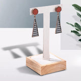 Maxbell Wooden Earring Display Holder Hanging Jewelry T Shaped for Showroom Retail Beige