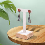 Maxbell Wooden Earring Display Holder Hanging Jewelry T Shaped for Showroom Retail Beige