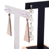 Maxbell Wooden Earring Display Holder Hanging Jewelry T Shaped for Showroom Retail Beige