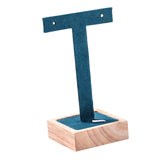 Maxbell Wooden Earring Display Holder Hanging Jewelry T Shaped for Showroom Retail Dark Green