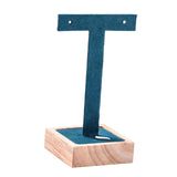 Maxbell Wooden Earring Display Holder Hanging Jewelry T Shaped for Showroom Retail Dark Green