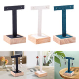 Maxbell Wooden Earring Display Holder Hanging Jewelry T Shaped for Showroom Retail Black