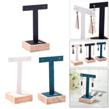 Maxbell Wooden Earring Display Holder Hanging Jewelry T Shaped for Showroom Retail Black