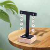 Maxbell Wooden Earring Display Holder Hanging Jewelry T Shaped for Showroom Retail Black