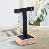 Maxbell Wooden Earring Display Holder Hanging Jewelry T Shaped for Showroom Retail Black