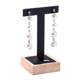 Maxbell Wooden Earring Display Holder Hanging Jewelry T Shaped for Showroom Retail Black