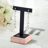 Maxbell Wooden Earring Display Holder Hanging Jewelry T Shaped for Showroom Retail Black