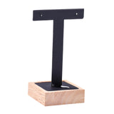 Maxbell Wooden Earring Display Holder Hanging Jewelry T Shaped for Showroom Retail Black