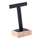 Maxbell Wooden Earring Display Holder Hanging Jewelry T Shaped for Showroom Retail Black