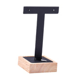 Maxbell Wooden Earring Display Holder Hanging Jewelry T Shaped for Showroom Retail Black