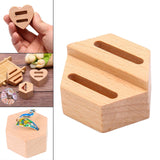 Maxbell Wood Ring Holder Elegant Jewelry Holder Small for Girl Woman Gifts for Home Hexagon 2 Slot