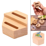 Maxbell Wood Ring Holder Elegant Jewelry Holder Small for Girl Woman Gifts for Home Hexagon 2 Slot