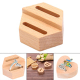 Maxbell Wood Ring Holder Elegant Jewelry Holder Small for Girl Woman Gifts for Home Hexagon 2 Slot