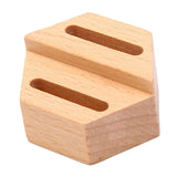 Maxbell Wood Ring Holder Elegant Jewelry Holder Small for Girl Woman Gifts for Home Hexagon 2 Slot