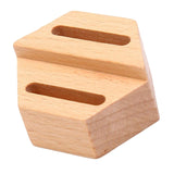 Maxbell Wood Ring Holder Elegant Jewelry Holder Small for Girl Woman Gifts for Home Hexagon 2 Slot