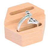 Maxbell Wood Ring Holder Elegant Jewelry Holder Small for Girl Woman Gifts for Home Hexagon 2 Slot