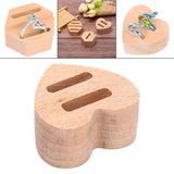 Maxbell Wood Ring Holder Elegant Jewelry Holder Small for Girl Woman Gifts for Home Heart Shaped 2 Slot