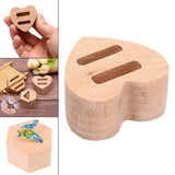 Maxbell Wood Ring Holder Elegant Jewelry Holder Small for Girl Woman Gifts for Home Heart Shaped 2 Slot