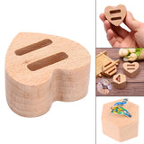 Maxbell Wood Ring Holder Elegant Jewelry Holder Small for Girl Woman Gifts for Home Heart Shaped 2 Slot