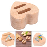 Maxbell Wood Ring Holder Elegant Jewelry Holder Small for Girl Woman Gifts for Home Heart Shaped 2 Slot