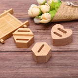 Maxbell Wood Ring Holder Elegant Jewelry Holder Small for Girl Woman Gifts for Home Hexagon 1 Slot