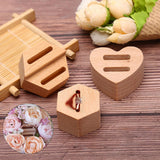 Maxbell Wood Ring Holder Elegant Jewelry Holder Small for Girl Woman Gifts for Home Hexagon 1 Slot