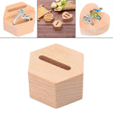 Maxbell Wood Ring Holder Elegant Jewelry Holder Small for Girl Woman Gifts for Home Hexagon 1 Slot