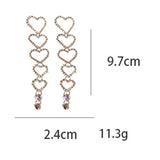 Maxbell Love Heart Rhinestone Long Dangle Earring Gifts Jewelry for Women Girls