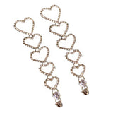 Maxbell Love Heart Rhinestone Long Dangle Earring Gifts Jewelry for Women Girls