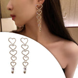 Maxbell Love Heart Rhinestone Long Dangle Earring Gifts Jewelry for Women Girls