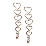 Maxbell Love Heart Rhinestone Long Dangle Earring Gifts Jewelry for Women Girls