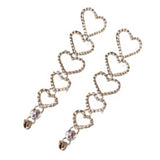 Maxbell Love Heart Rhinestone Long Dangle Earring Gifts Jewelry for Women Girls