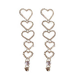 Maxbell Love Heart Rhinestone Long Dangle Earring Gifts Jewelry for Women Girls