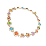 Maxbell Colorful Crystal Choker Necklace Glitter Jewelry for Girlfriend Women Girls