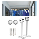 Maxbell Wardrobe Hanger Pipe Bracket 25mm Dia Clothes Rails Home Use Shower Closet 45cmHeight