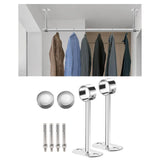 Maxbell Wardrobe Hanger Pipe Bracket 25mm Dia Clothes Rails Home Use Shower Closet 35cm Height