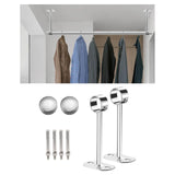 Maxbell Wardrobe Hanger Pipe Bracket 25mm Dia Clothes Rails Home Use Shower Closet 30cm Height