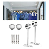 Maxbell Wardrobe Hanger Pipe Bracket 25mm Dia Clothes Rails Home Use Shower Closet 30cm Height