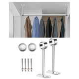 Maxbell Wardrobe Hanger Pipe Bracket 25mm Dia Clothes Rails Home Use Shower Closet 40cm Height