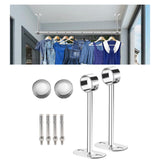 Maxbell Wardrobe Hanger Pipe Bracket 25mm Dia Clothes Rails Home Use Shower Closet 50cm Height