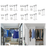 Maxbell Wardrobe Hanger Pipe Bracket 25mm Dia Clothes Rails Home Use Shower Closet 10cm Height